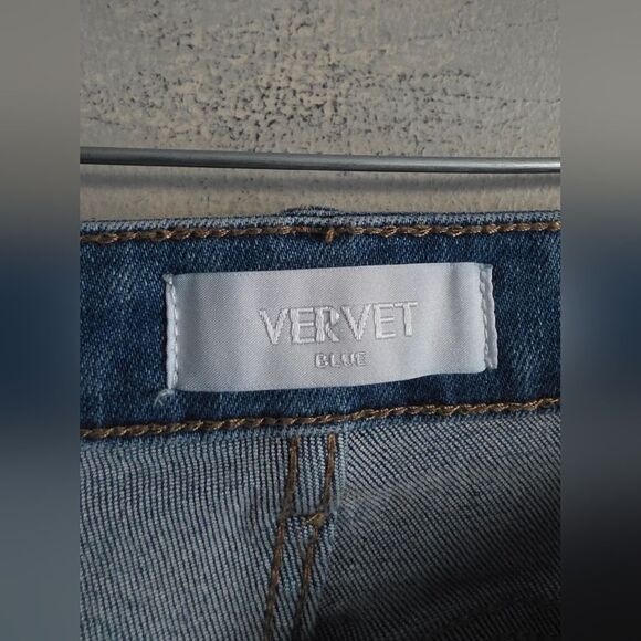 Vervet Medium Wash Distressed Ankle Kick Flare Jeans Size 27 FORGET RAW STEP Hem - Picture 2 of 11